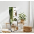 thumbnail image 2 of Americanflat Full Length Mirror With Stand - 22" x 59" Large Full Body Mirror for Bedroom, Living Room - 5ft Tall Floor Mirror Full Length - Black, 2 of 10