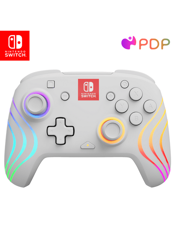 PDP Afterglow Wave Wireless Controller: White For Nintendo Switch, Nintendo Switch - OLED Model