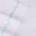thumbnail image 5 of BNM Egyptian Cotton Embroidered Pillowcase Set, King, White-Blue, 5 of 6