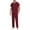 Wine, variant on ZZwxWA Scrubs for Men Medical Uniforms V-Neck Scrub Top Drawstring Straight Pants Anti-Wrinkle Scrubs Sets 7 Pockets