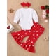 thumbnail image 3 of Conjunto para bebé niña de San Valentín con mono de corazones, manga larga, pantalones acampanados y diadema, 3 piezas, 3 of 8
