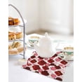 thumbnail image 4 of Red Geometric Moroccan Kitchen Dish Towels for Drying Dishes Set of 2, Abstract Art Red Ombre Modern Waffle Weave Microfiber Hand Tea Bathroom Towels Quick Dry & Absorbent Towel 12x12, 4 of 7