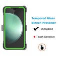 thumbnail image 5 of Tiflook Samsung Galaxy S23 FE 5G 2023 Case Holster, Shock Absorbing [Built-in Screen] [Kickstand Locking Belt] Carrying Secure Swivel Defender Full Body Cover Green, 5 of 5
