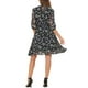 thumbnail image 3 of Vestido A-Line Floral INSPIRE CHIC para mujer, vestido de gasa con cuello simulado y corte acampanado M Negro, 3 of 6