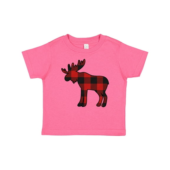 Inktastic Moose Silhouette Plaid Boys or Girls Baby T-Shirt