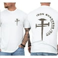 thumbnail image 4 of Iron Sharpens Iron Proverbs T-Shirt – Double Sided Christian Gym Shirt, Bible Verse Workout Tee, Faith Based Streetwear, Unisex Jesus Christian Fitness Clothing, 4 of 7