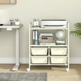 thumbnail image 4 of Gymax Rolling Storage Cart w/4 Drawers & 2 Shelves Multipurpose Plastic Trolley on White, 4 of 10