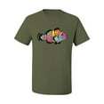 thumbnail image 2 of Wild Bobby, Colorful Neon Nemo Clownfish, Animal Lover, Men Graphic Tees, Military Green, 5XL, 2 of 3