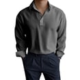 thumbnail image 1 of toraway Mens Shirts Prime Fall Clothes for Men Men Spring and Autumn Button Round Neck Solid Color Blouse Long Sleeve Top Bottoming Shirt XL, 1 of 3
