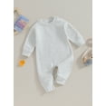 thumbnail image 4 of Musuos Baby Boys Girls Fleece Sweatshirts Rompers 3 6 9 12 18M Long Sleeve Solid Color Jumpsuits Fall Toddler Clothes Bodysuits, 4 of 10