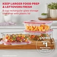 thumbnail image 2 of Pyrex Freshlock - Recipiente de vidrio para almacenamiento de alimentos, tapas herméticas y a prueba de fugas, apto para congelador y microondas, 8 tazas, 2 of 4