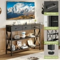 thumbnail image 4 of 47" Entryway Table, Lofka Console Table Sofa Table with 3 Drawers, 3 Tier Storage Shelves, Fabric Bag, Rustic Brown, 4 of 8