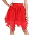 thumbnail image 2 of Bmisegm Back to School Clothes for Girls High Waist Asymmetrical Mesh Skirt with Elastic Waistband for Dance Performance Casual Wear Skirts for Girls 5-6 Years, 2 of 5