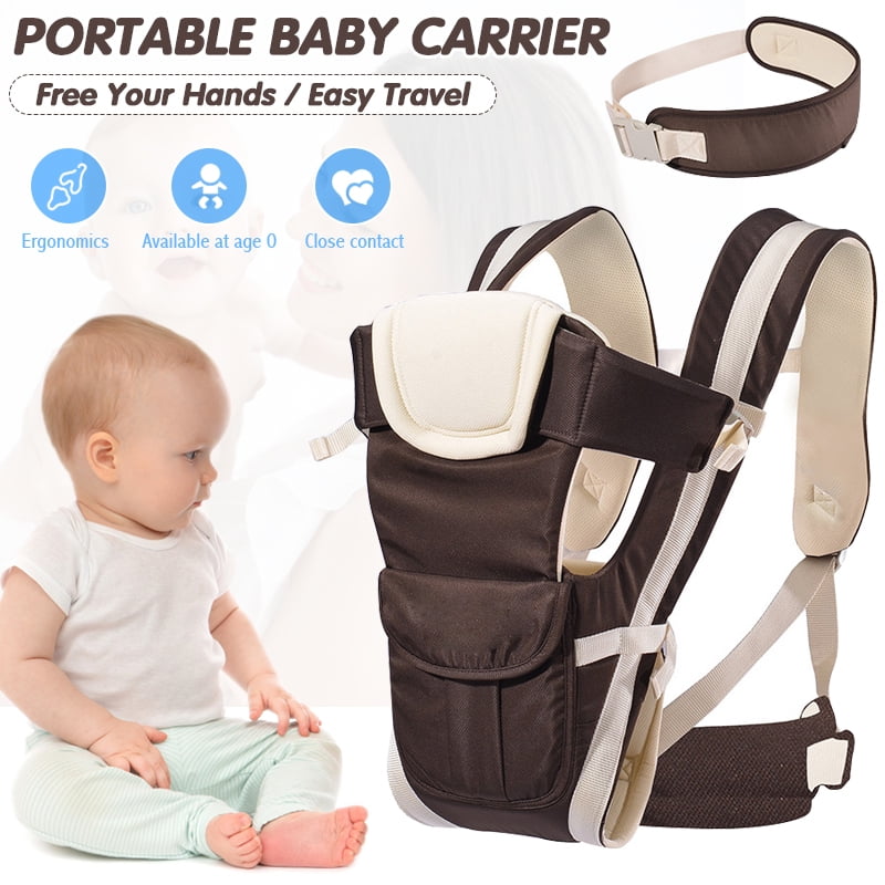 Cotton Infant Baby Adjustable Wrap Sling Front Back Carrier 4 position Max 18kg 