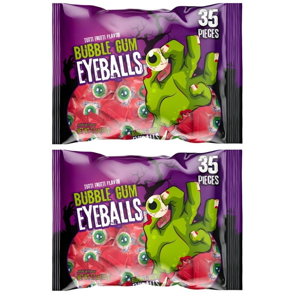 Spooky Eyeball Design Candy 35 Count Each Bag Individually Wrapped Snacks Party Favors Goody Bag Fillers for Halloween Birthday – 2 Packs