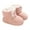 Pink-09, variant on Baby Boys Girls Winter Booties Solid Color Non-Slip Cozy Fleece Lining Comfortable First Walkers for Infants