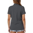 thumbnail image 3 of WULMLEO Womens Polo Shirts Cotton Short Sleeve 3-Button Collared Tops Summer Shirt Uniform Casual Shirts Business Golf Lounge Tees Gray 2XL, 3 of 5