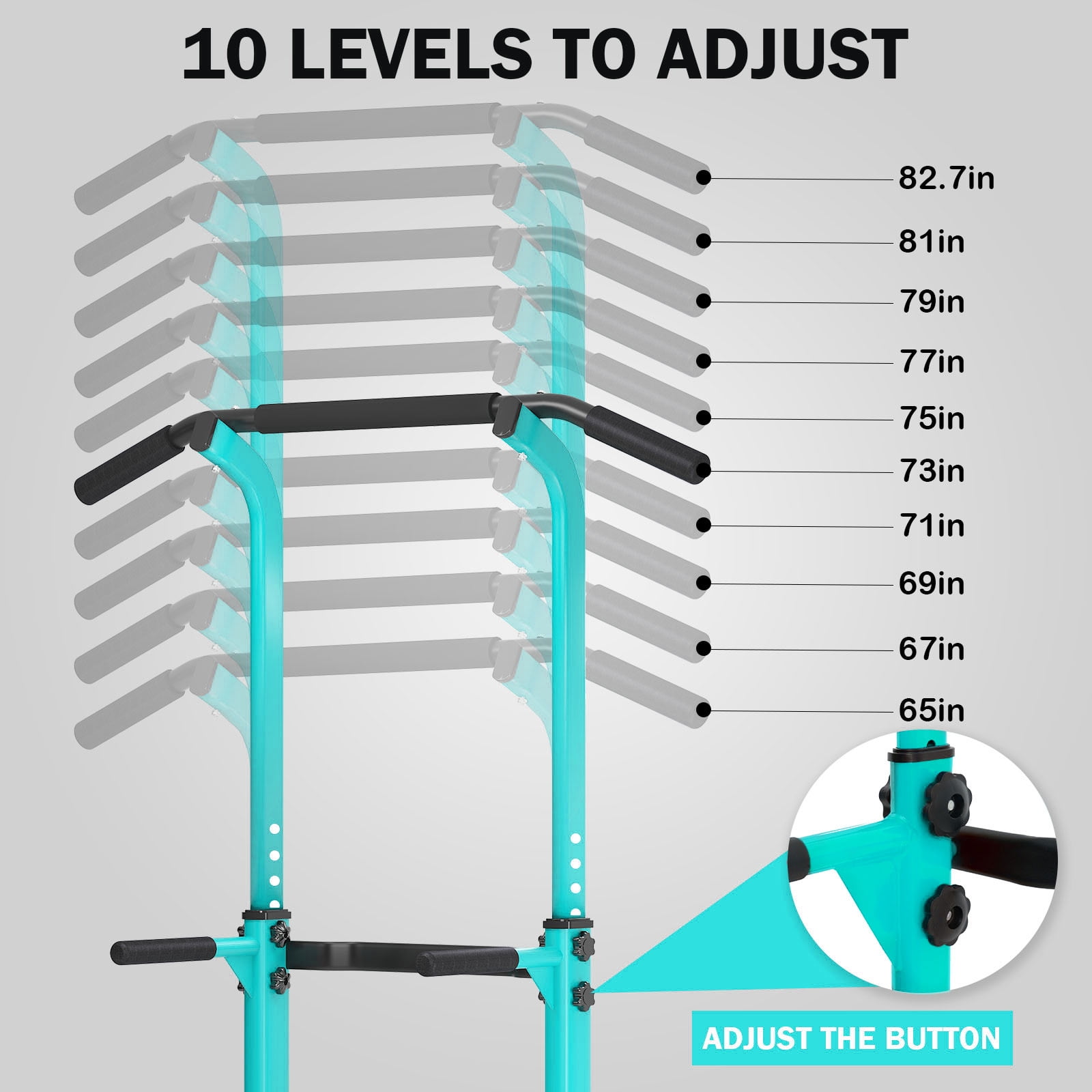 SogesPower Adjustable 83"H Pull up Bar Power Tower Multifunctional Fitness Station for Home