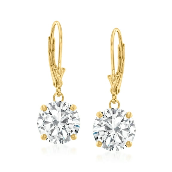 Ross-Simons 6.25 ct. t.w. CZ Drop Earrings in 18kt Gold Over Sterling, Women's, Adult