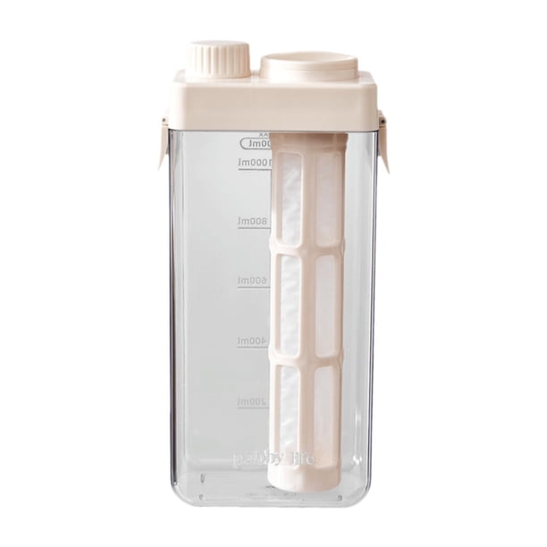 Jarra nevera, cafetera infusión fría, jarra para bebidas, tarro multiusos para té , cafetera para café para catering, fiesta, leche Blanco 1100 ml