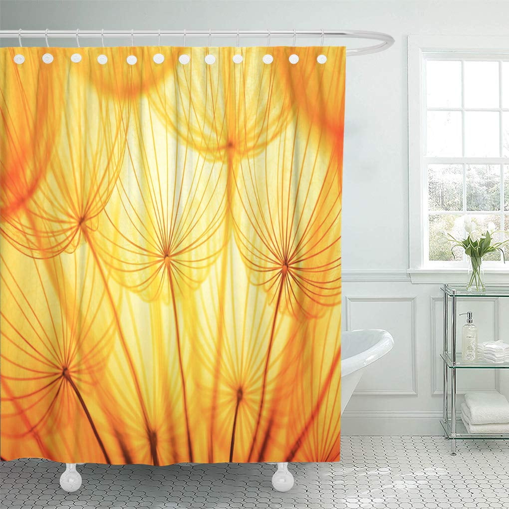orange and yellow shower curtain