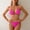 Pink, variant on Women's Halter Triangle Bikini Set Seashell Chain High Cut Two-Piece Beach Swimsuit