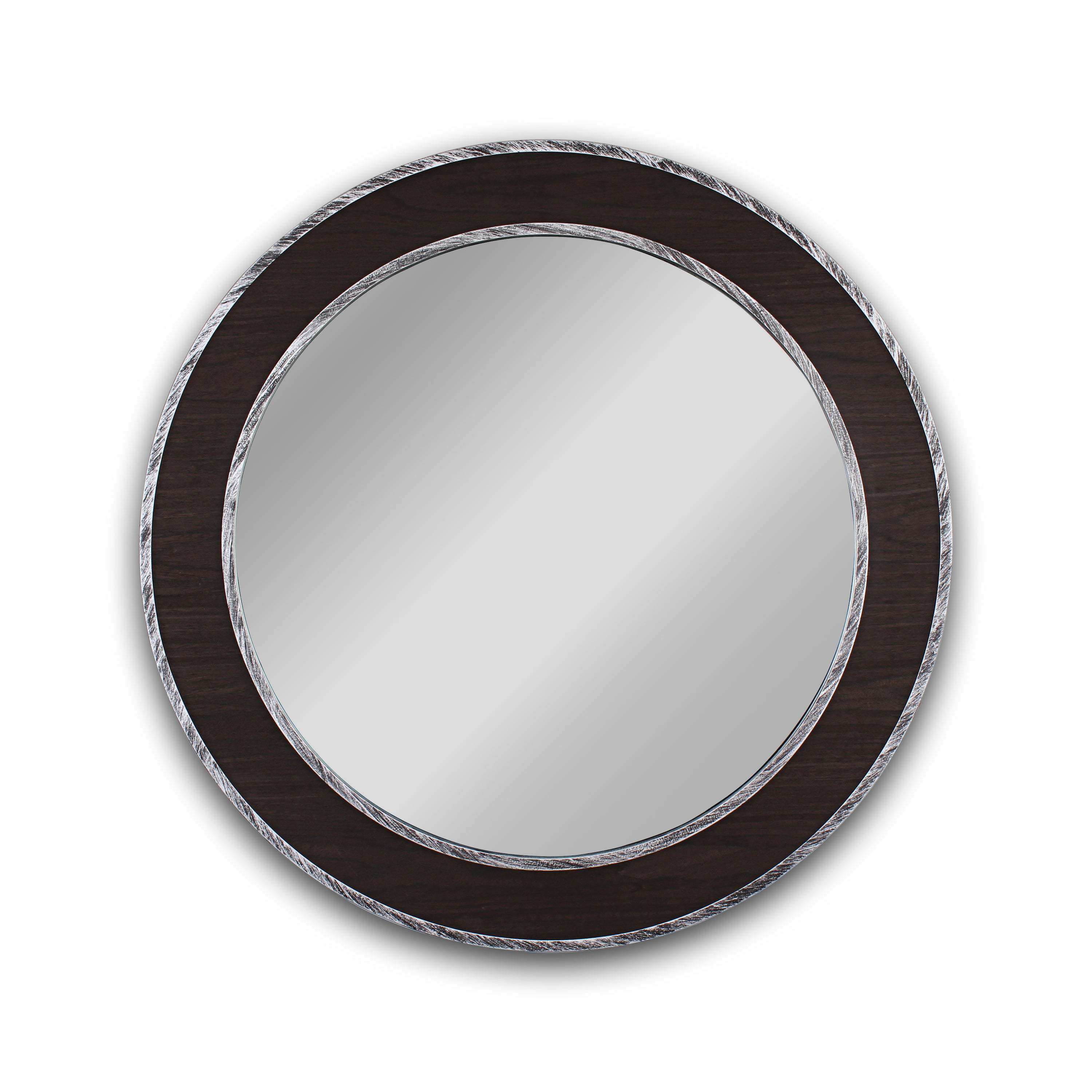 RADIANCE Goods Vertical Hanging Black-Wood Finish Circle Framed Wall Mirror  30