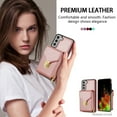 thumbnail image 5 of for Samsung Galaxy S22 Case Wallet with Shoulder Strap for Women - Crossbody Lanyard,Zipper Pocket,Credit Card Holder,Shockproof - Metal Buckle Closure Premium PU Leather Case, Rosegold, 5 of 9