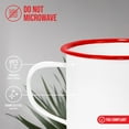 thumbnail image 5 of Red Co. Set of 6 Enamelware Metal Medium Classic 12 Oz Round Coffee and Tea Mug with Handle, Solid White/Red Rim, 5 of 9