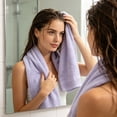 thumbnail image 6 of Btomtd Soft Cotton Bath Towels and Face Towels for Home, Absorbent Hand Washcloths for Hair Face and Body Washing, Size 28.3" x 13.4", Purple, 6 of 7