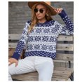 thumbnail image 1 of REDHOTYPE Femmes Col Rond Tricoté Couleur de Collision Manches Longues Pull en Vrac Casual à Rayures Hauts, 1 of 4