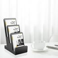 thumbnail image 4 of 3-Tier Pine Wood Literature Holder Black Trifold Brochure Organizer Countertop Book Display Rack Pamphlet Display Stand Flyer Holder Literature Holder for Magazine Booklets Pamphlet Menu, 4 of 7
