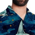thumbnail image 5 of Starry Shark Men's Short Sleeve Hawaiian Print Button Down Beach Shirt, 5 of 6