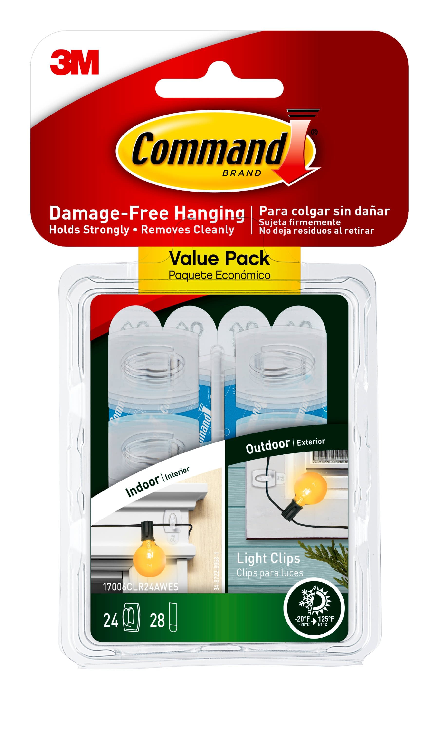 Command Outdoor Light Clips, 24 Wall Hooks, Use to Hang Christmas Décor -  Walmart.com