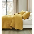 thumbnail image 3 of Chezmoi Collection Teo 3-Piece Mustard Yellow King Size Quilt Set - Diamond Stitched Lightweight Microfiber Bedspread Set Bedspread Set for All Seasons, 3 of 9