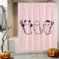 thumbnail image 2 of Shower Curtains for Bathroom-36"x72",Spooky Halloween Ghost on Pink Waterproof Bath Curtain Grommet Shower Curtain Set with Hooks, 2 of 9