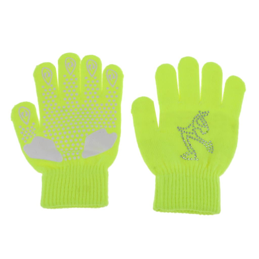Details about   Girl Boy Skating Gloves Magic Stretch Gloves With Clear Rhinestone Snowflake 