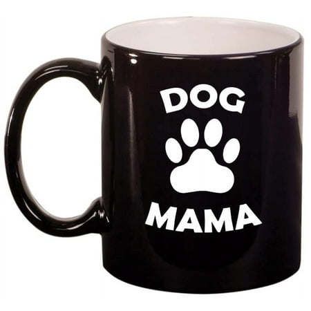 

Dog Mama Funny Dog Mom Mother Ceramic Coffee Mug Tea Cup Gift for Her Women Sister Daughter Cute Funny Family Girlfriend Birthday Anniversary Pet Mom Puppy Dog Lover (11oz Gloss Black)