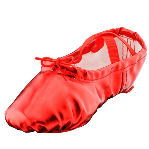MSMAX Adult Lyrical Ballet Dance Shoes Women Yoga Flat Red Costume Slippers for Men 9 M US