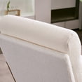 thumbnail image 6 of Triple Tree Mid-Century Teddy Velvet Solid Print Ergonomic Backrest Armchair, White, 6 of 10