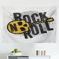 thumbnail image 1 of Rock and Roll Tapestry, Guitar Riff with a Skull Passionate Music Heavy Tunes, Fabric Wall Hanging Decor for Bedroom Living Room Dorm, 2 Sizes, Yellow Grey, by Ambesonne, 1 of 1