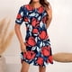 thumbnail image 5 of Vestido Corto para las Mujeres Cuello Redondo Manga Corta Impresa Suéter, Moda Casual Estilo Línea, 5 of 5