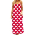 thumbnail image 3 of DHFJKG Womens Backless Maxi Dresses Casual Polka Dot Spaghetti Straps Loose Fit Scoop Neck Beach Sundress Versatile Dresses, 3 of 6