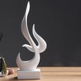 thumbnail image 4 of Abstract Art Modern Decor Sculpture Flame Shape Ornament Table Centerpiece Decor White, 4 of 7