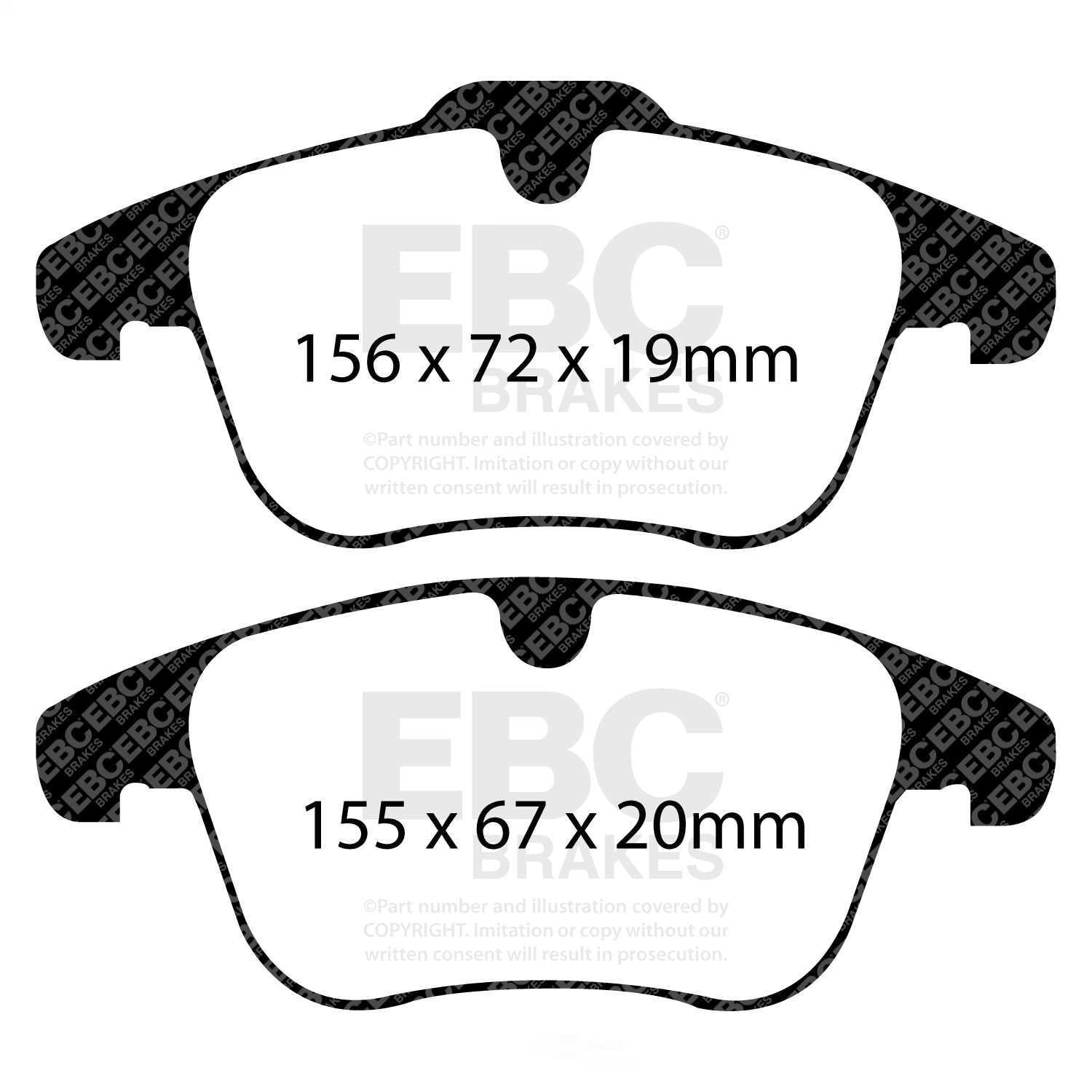 EBC Brakes Greenstuff 6000 Series Heavy Duty 4x4/SUV/Light Truck Brake Pad Set Fits select: 2008-2015 LAND ROVER LR2