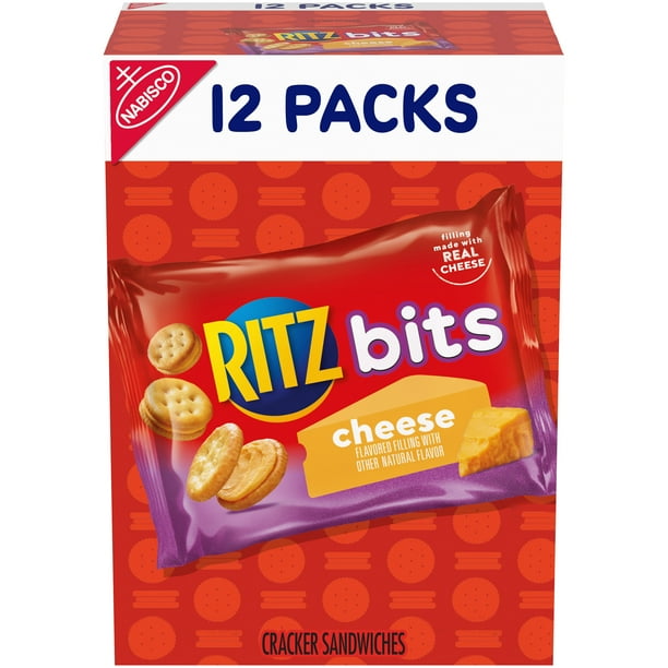 RITZ Bits Cheese Sandwich Crackers, 12 1 oz Packs