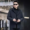 thumbnail image 4 of Chaqueta de plumas para hombre con capucha y forro de piel de conejo nano extraíble, ropa de diseñador para hombre, chaqueta acolchada para hombre, abrigo de invierno para hombre, 4 of 5