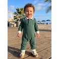 thumbnail image 6 of Cjfdfy Cute Baby Boy Spring Fall Winter Clothes Bewborn Baby Boy Going Home Outfit 0 3 6 12 18 Months Textured Collared Romper Long Sleeve Half Button-up One Pieces Jumpsuit, 6 of 9
