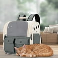 thumbnail image 4 of Large Capacity Pet Backpack Nylon Durable Ventilation Mesh Padded Shoulder Straps Spacious for Cats Dogs Outdoor Travel Hiking Camping, 4 of 5