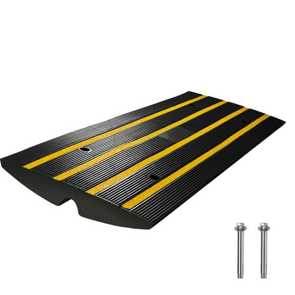 KFFKFF Ramp for Curbs, Rubber Material with 2.6" Elevation, Robust 33069 lbs Load Bearing Capacity, Threshold Bridge for Loading Dock Garage Sidewalk, Comprehensive Full Ramp Set